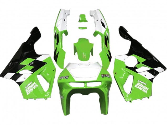 Carenagens Moto Kawasaki ZX7R 1996-2003 - Branco Verde Preto Brilhante