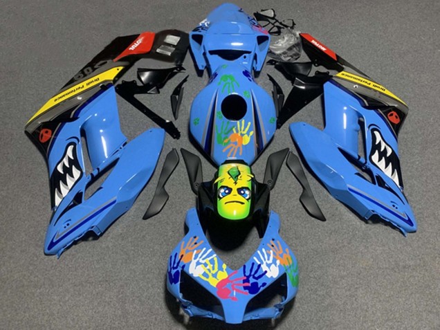 Carenagem Moto Honda CBR1000RR 2004-2005 - Azul Amarelo Preto Vermelho Tubarão