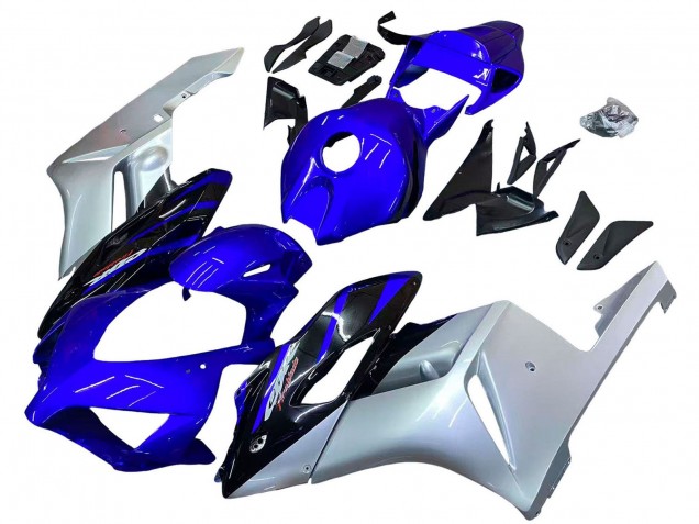 Carenagens Moto Honda CBR1000RR 2004-2005 - Prata Azul Preto Brilhante