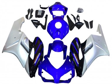 Carenagens Moto Honda CBR1000RR 2004-2005 - Prata Azul Preto Brilhante