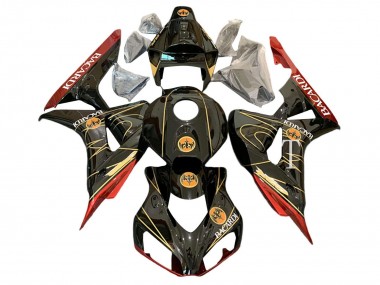 Carenagens Moto Honda CBR1000RR 2006-2007 - Preto Brilhante Vermelho Ouro BACARDI