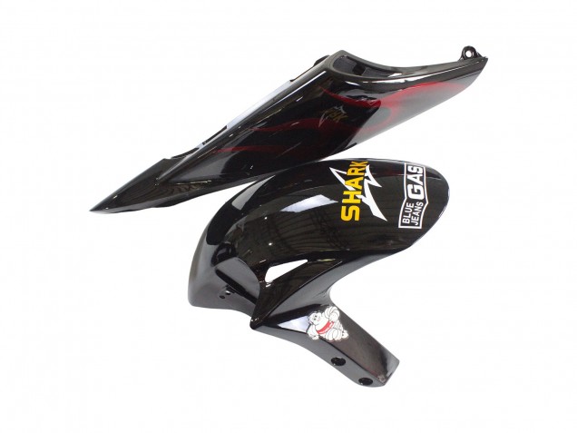Carenagens Moto Honda CBR1000RR 2006-2007 - Preto Brilhante Amarelo Vermelho Chama