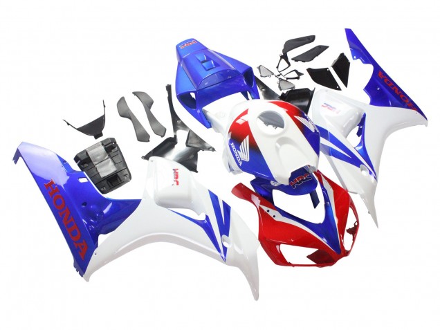 Carenagem Moto Honda CBR1000RR 2006-2007 - Branco Vermelho Azul HRC