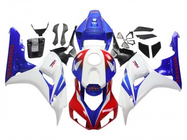 Carenagem Moto Honda CBR1000RR 2006-2007 - Branco Vermelho Azul HRC