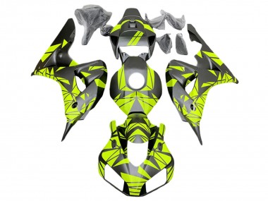 Carenagens Moto Honda CBR1000RR 2006-2007 - Verde Fluorescente Preto Fosco