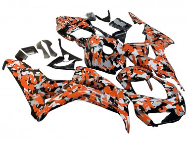 Carenagens Moto Honda CBR1000RR 2006-2007 - Preto Laranja Prata Camouflage