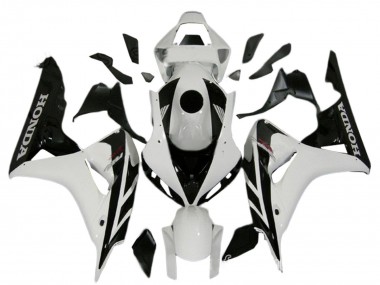 Kits Carenagem Moto Honda CBR1000RR 2006-2007 - Branco Preto Brilhante