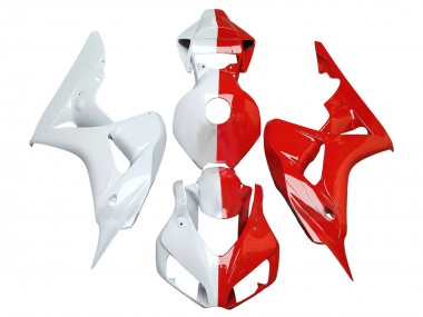 Carenagens Moto Honda CBR1000RR 2006-2007 - Branco Vermelho Divisão
