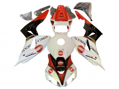 Carenagens Moto Honda CBR1000RR 2006-2007 - Branco Vermelho Preto Brilhante Konica Minolta