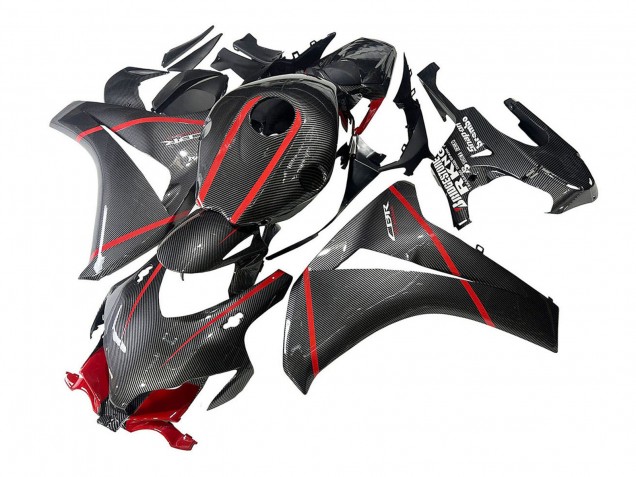 Carenagens Moto Honda CBR1000RR 2008-2011 - Preto Fibra de Carbono Vermelho