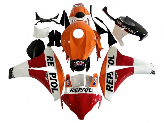 Carenagem Moto Honda CBR1000RR 2008-2011 - Laranja Branco Vermelho Preto Brilhante Repsol HRC