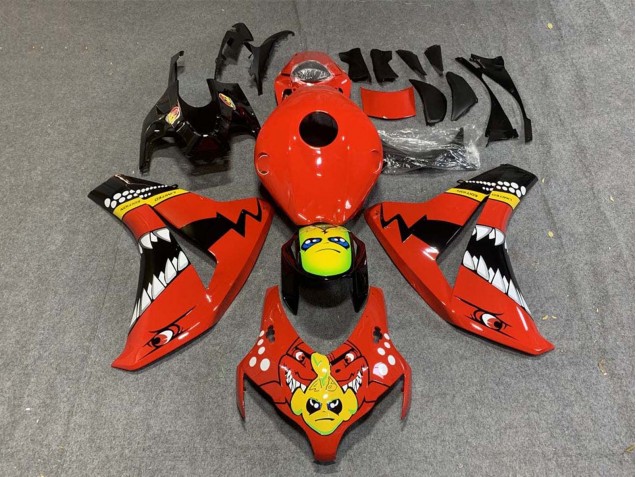 Carenagens Moto Honda CBR1000RR 2008-2011 - Vermelho Amarelo Preto Brilhante Tubarão