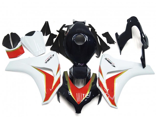 Carenagem Moto Honda CBR1000RR 2008-2011 - Branco Vermelho Preto Brilhante