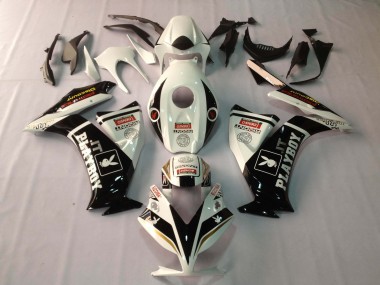 Carenagens Moto Honda CBR1000RR 2012-2016 - Branco Preto Brilhante Rizoma Playboy