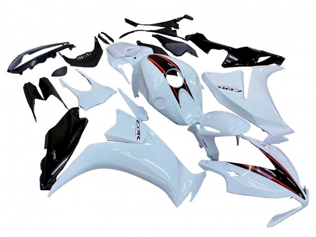 Carenagens Moto Honda CBR1000RR 2012-2016 - Branco Preto Brilhante