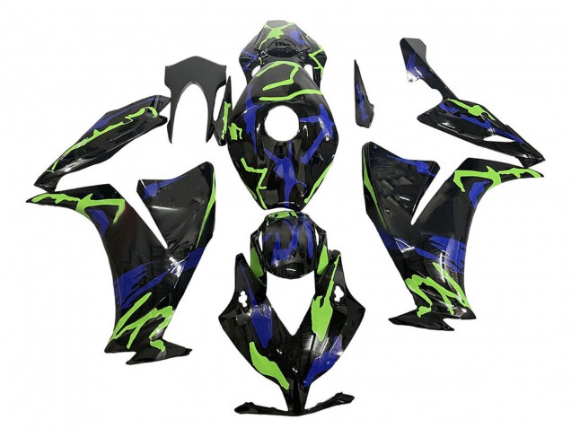 Carenagens Moto Honda CBR1000RR 2012-2016 - Verde Azul Preto Brilhante
