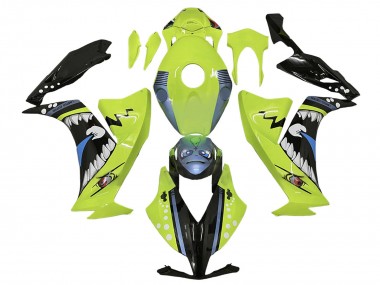 Carenagens Moto Honda CBR1000RR 2012-2016 - Verde Claro Azul Preto Brilhante Tubarão