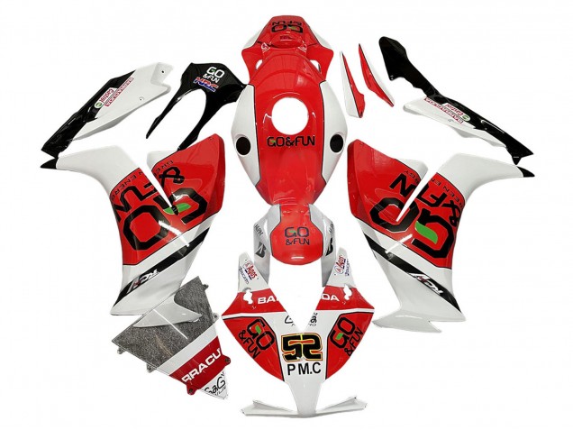 Carenagens Moto Honda CBR1000RR 2012-2016 - Branco Vermelho Preto Go Fun
