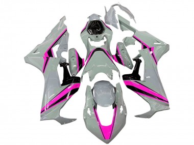 Carenagens Moto Honda CBR1000RR 2017-2023 - Branco Rosa Preto