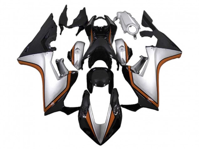 Carenagens Moto Honda CBR1000RR 2017-2023 - Prata Laranja Preto Brilhante