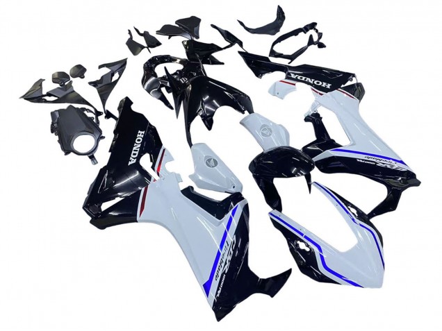 Kits Carenagem Moto Honda CBR1000RR 2017-2023 - Branco Azul Preto Brilhante