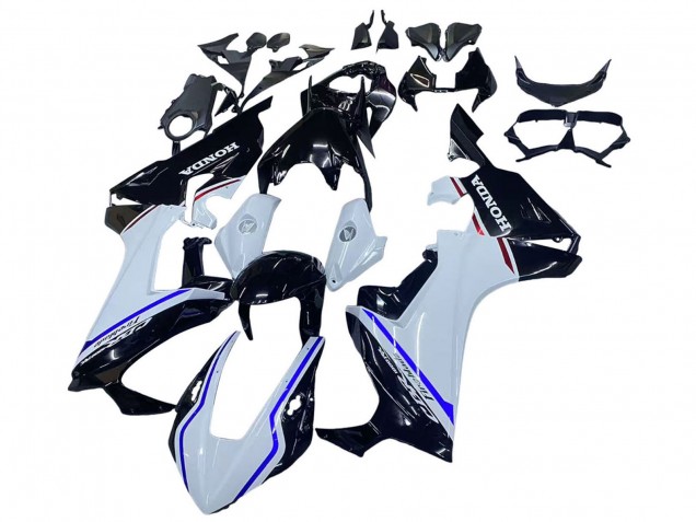 Kits Carenagem Moto Honda CBR1000RR 2017-2023 - Branco Azul Preto Brilhante