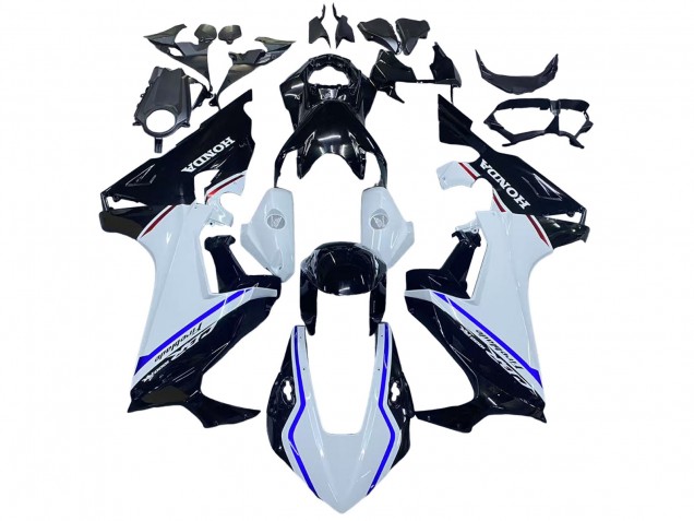 Kits Carenagem Moto Honda CBR1000RR 2017-2023 - Branco Azul Preto Brilhante