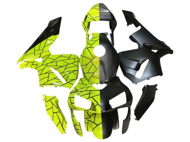 Carenagens Moto Honda CBR600RR 2003-2004 - Verde Fluorescente Preto Fosco