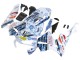 Carenagens Moto Honda CBR600RR 2003-2004 - Branco Azul Vermelho Nastro Azzurro 46