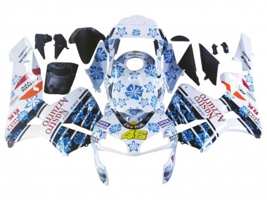 Carenagens Moto Honda CBR600RR 2003-2004 - Branco Azul Vermelho Nastro Azzurro 46