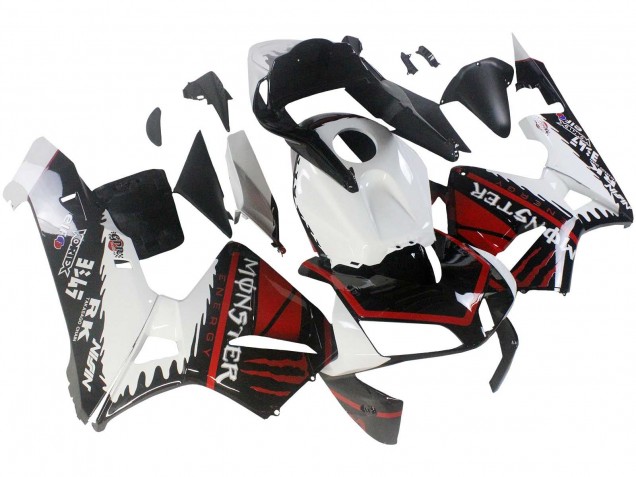 Carenagens Moto Honda CBR600RR 2003-2004 - Branco Vermelho Preto Brilhante Monstro