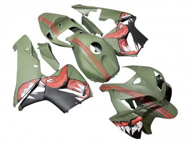 Carenagens Moto Honda CBR600RR 2005-2006 - Verde Vermelho Tubarão