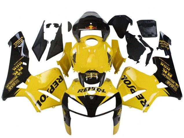 Carenagens Moto Honda CBR600RR 2005-2006 - Amarelo Preto Repsol