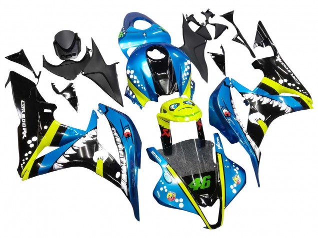 Carenagens Moto Honda CBR600RR 2007-2008 - Verde Amarelo Preto Brilhante Tubarão 46