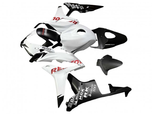 Carenagens Moto Honda CBR600RR 2007-2008 - Branco Preto Fosco Vermelho Repsol