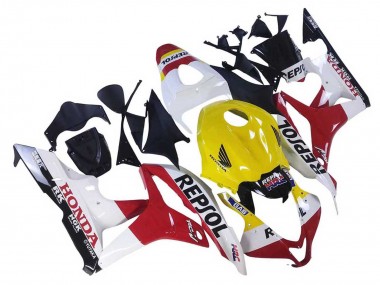 Carenagens Moto Honda CBR600RR 2007-2008 - Branco Amarelo Vermelho Repsol HRC