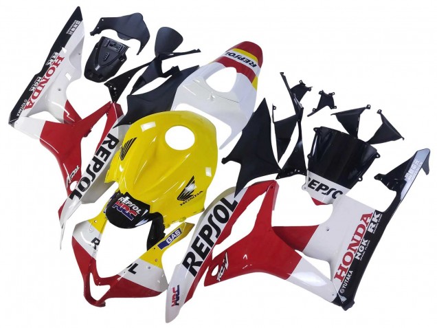 Carenagens Moto Honda CBR600RR 2007-2008 - Branco Amarelo Vermelho Repsol HRC