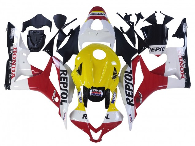 Carenagens Moto Honda CBR600RR 2007-2008 - Branco Amarelo Vermelho Repsol HRC