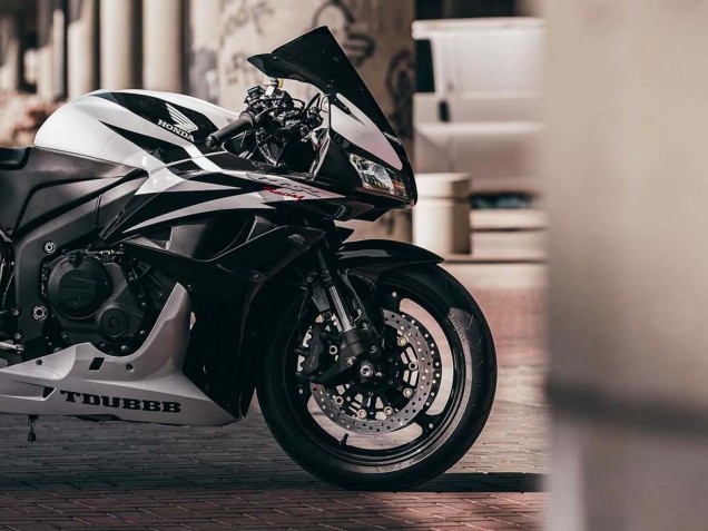 Carenagens Moto Honda CBR600RR 2007-2008 - Branco Preto Corrida