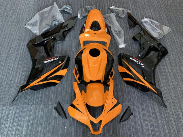 Carenagens Moto Honda CBR600RR 2007-2008 - Laranja Preto Brilhante Corrida