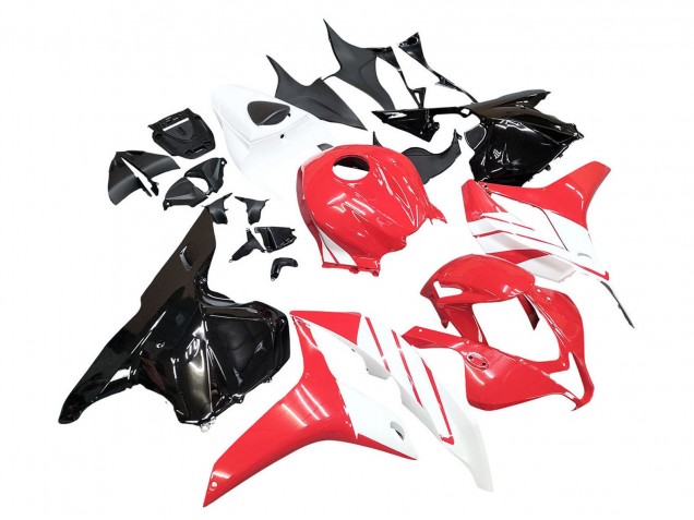 Kits Carenagem Moto Honda CBR600RR 2009-2012 - Branco Vermelho Preto Brilhante