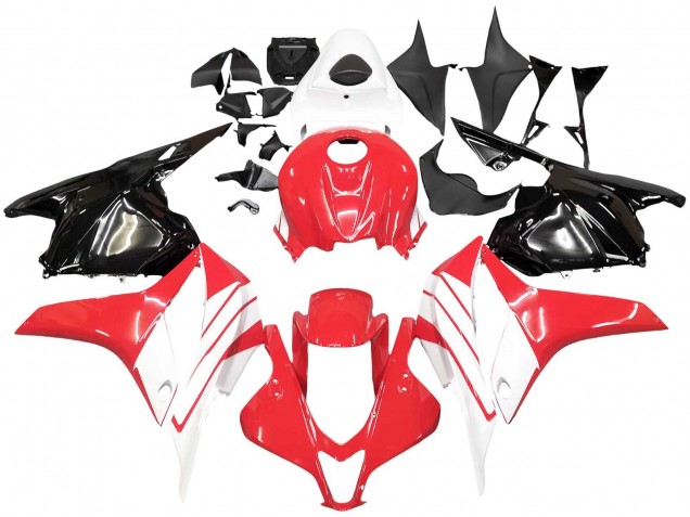 Kits Carenagem Moto Honda CBR600RR 2009-2012 - Branco Vermelho Preto Brilhante