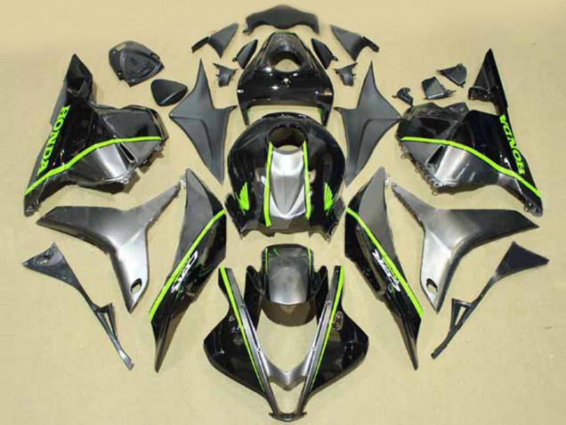 Carenagens Moto Honda CBR600RR 2009-2012 - Prata Preto Brilhante Verde Fluorescente Linha