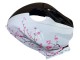 Carenagens Moto Honda CBR600RR 2009-2012 - Branco Cherry Blossom Preto Brilhante
