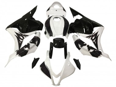 Carenagem Moto Honda CBR600RR 2009-2012 - Branco Preto Brilhante