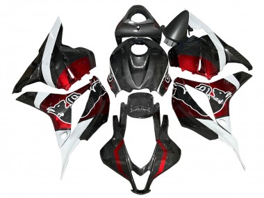 Carenagens Moto Honda CBR600RR 2009-2012 - Branco Vermelho Preto Fibra de Carbono
