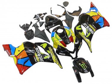 Carenagens Moto Honda CBR600RR 2009-2012 - Preto Multicolorido MoviStar