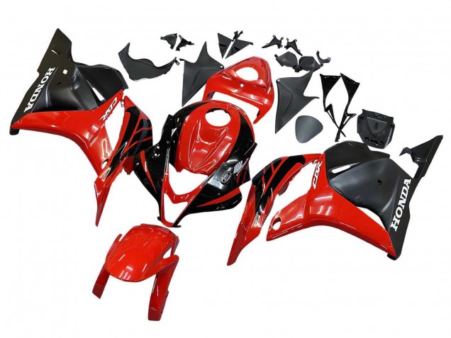 Carenagens Moto Honda CBR600RR 2009-2012 - Vermelho Preto Brilhante Preto Fosco Listra