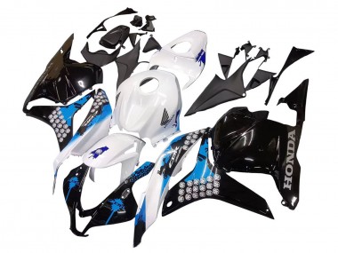 Kit Carenagens Moto Honda CBR600RR 2009-2012 - Branco Azul Preto Brilhante