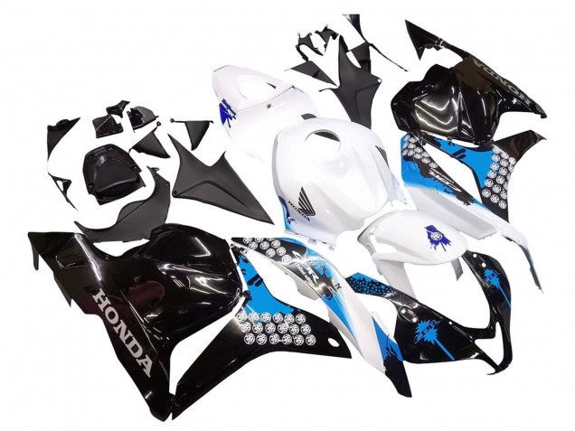 Kit Carenagens Moto Honda CBR600RR 2009-2012 - Branco Azul Preto Brilhante